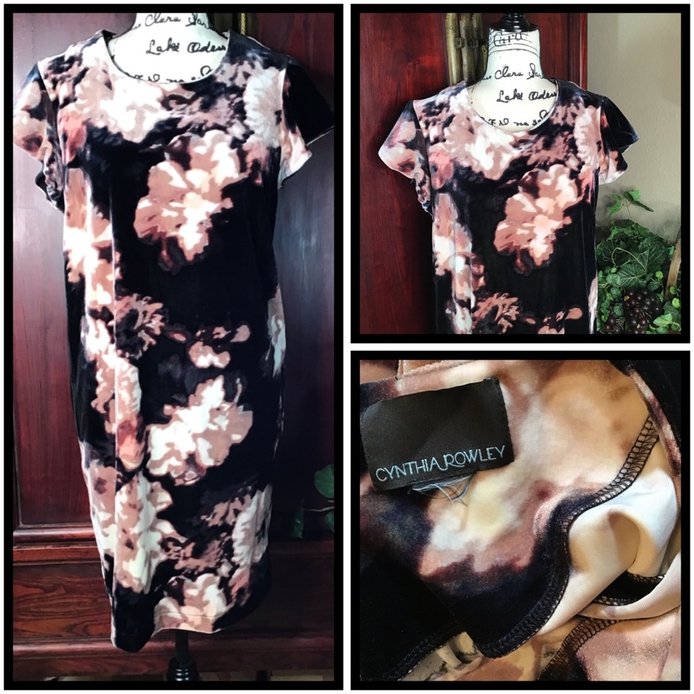 Cynthia Rowley Velvet Style Floral Shift Dress